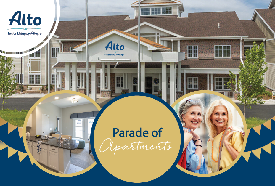 Exterior view of Alto Overland Park with residents