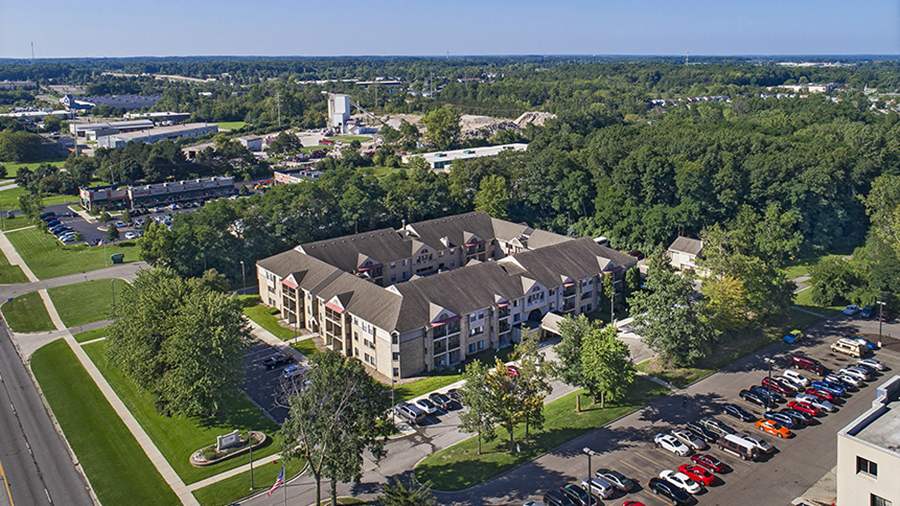 Aerial view of American House Carpenter facility and grounds