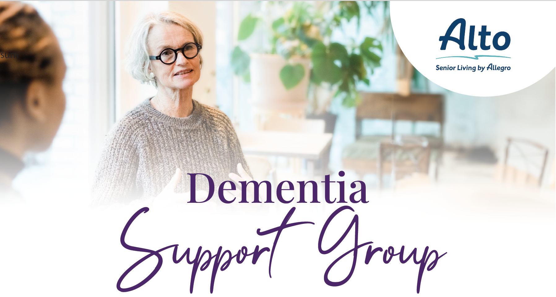 A woman in a support group for dementia care
