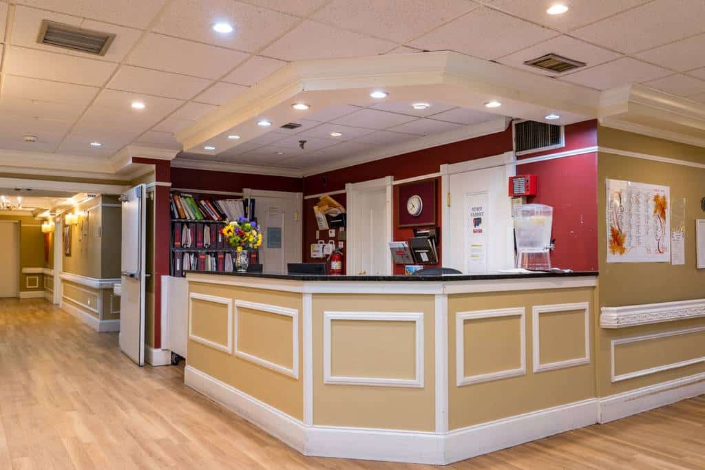 Reception area with a welcoming front desk