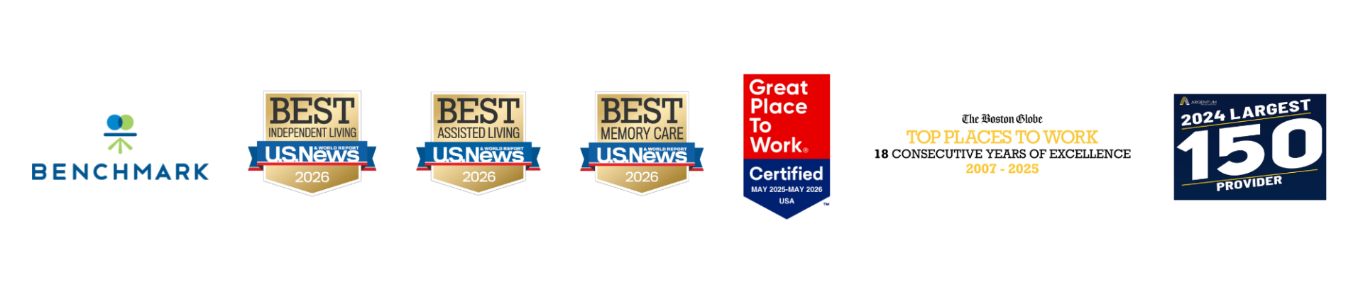 Facility awards and certifications logos