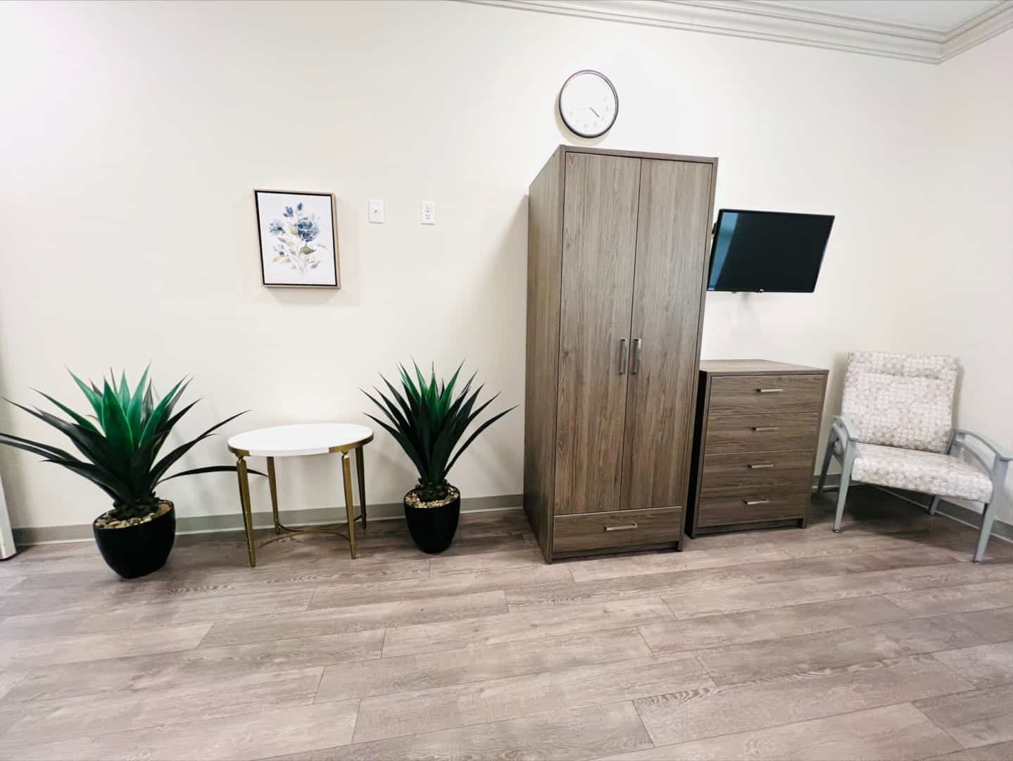 Private room with furniture and plants