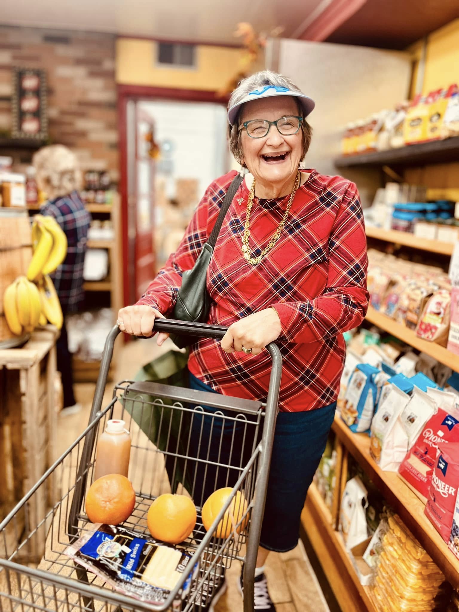 Resident shopping in an interior market area