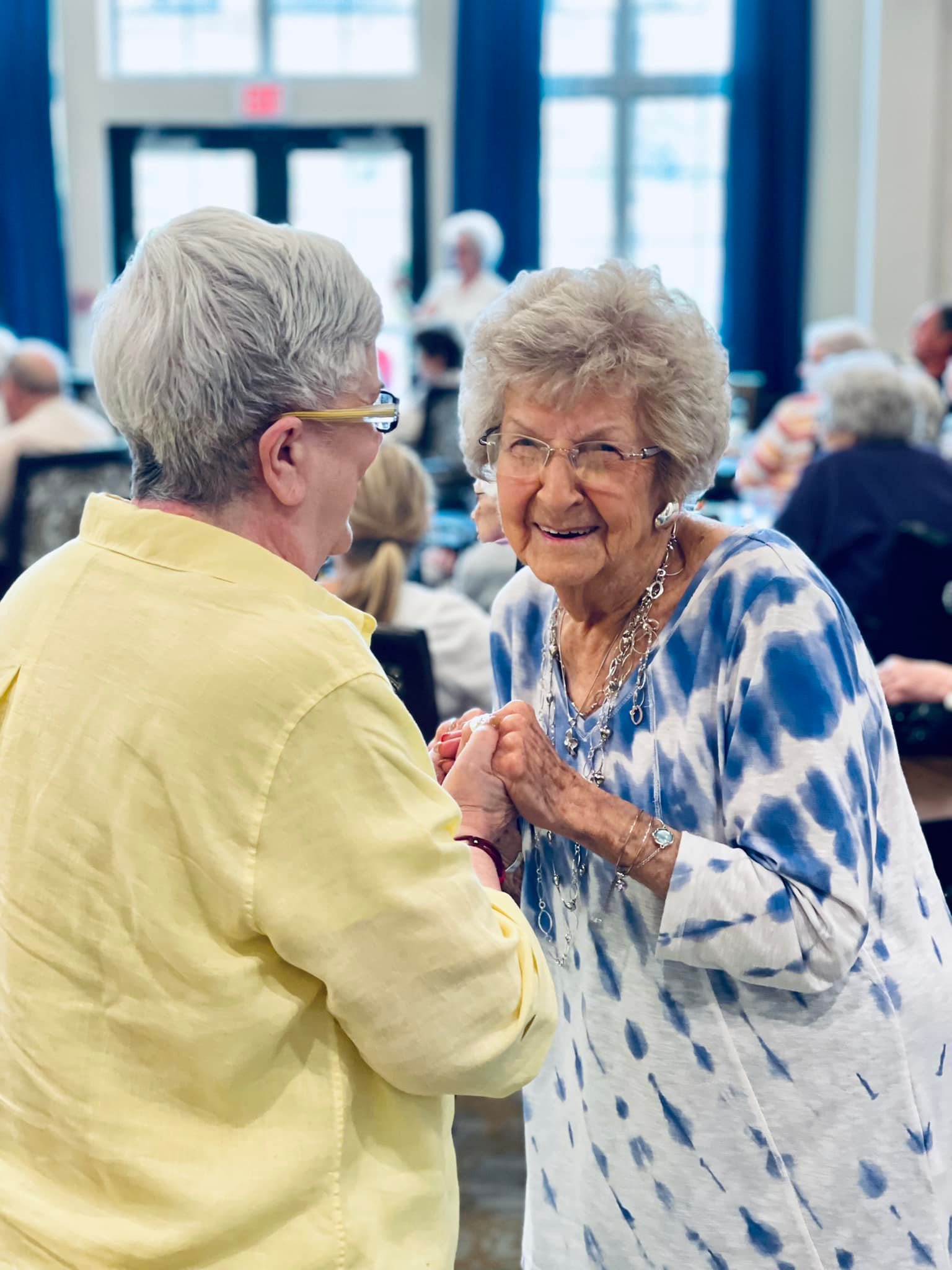 Residents enjoying a lively activity together