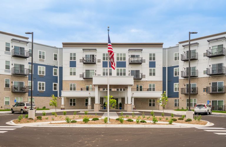 Exterior view of Hayden Grove Senior Living building
