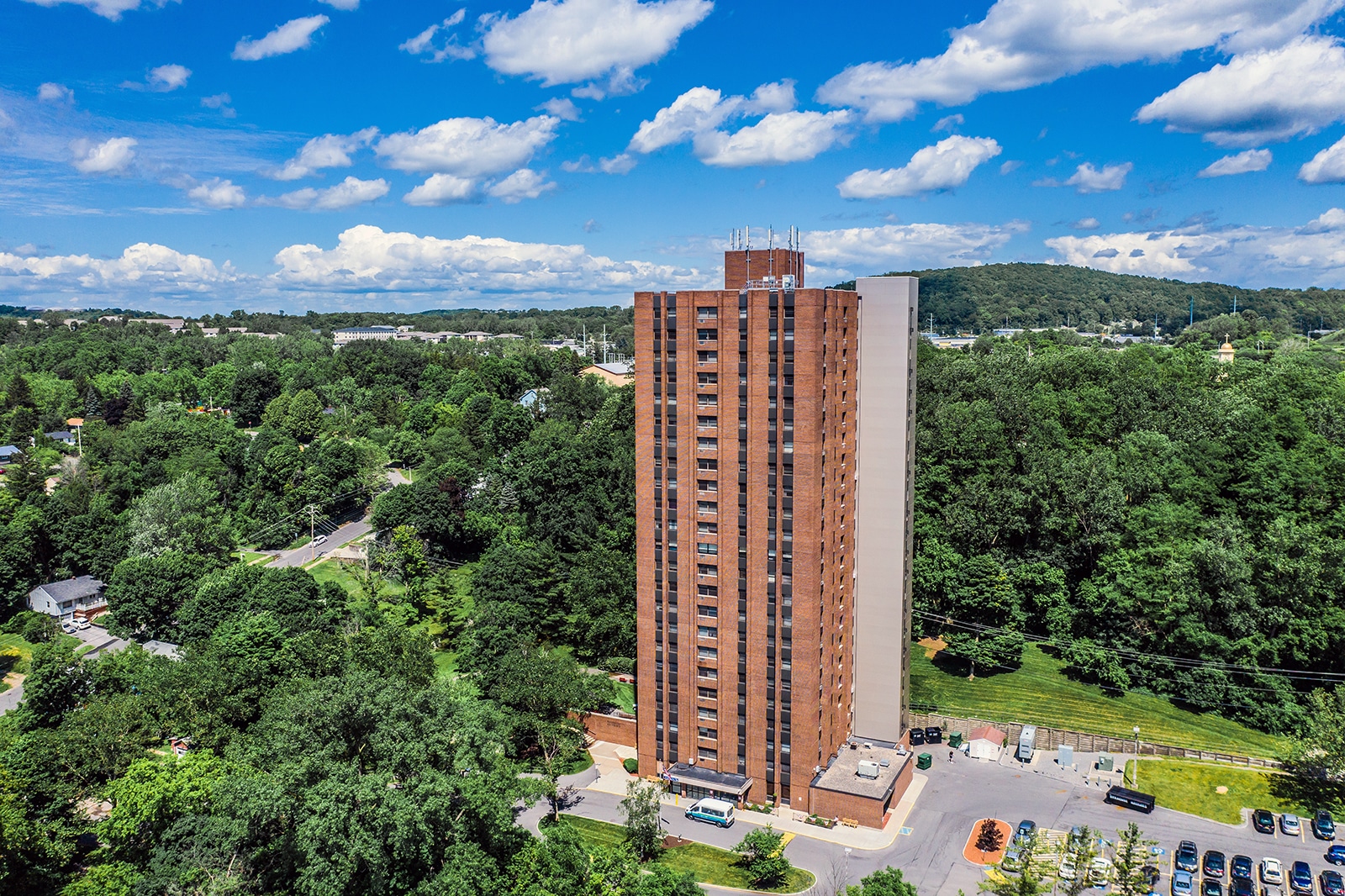 Aerial view of Loretto Community Residences building
