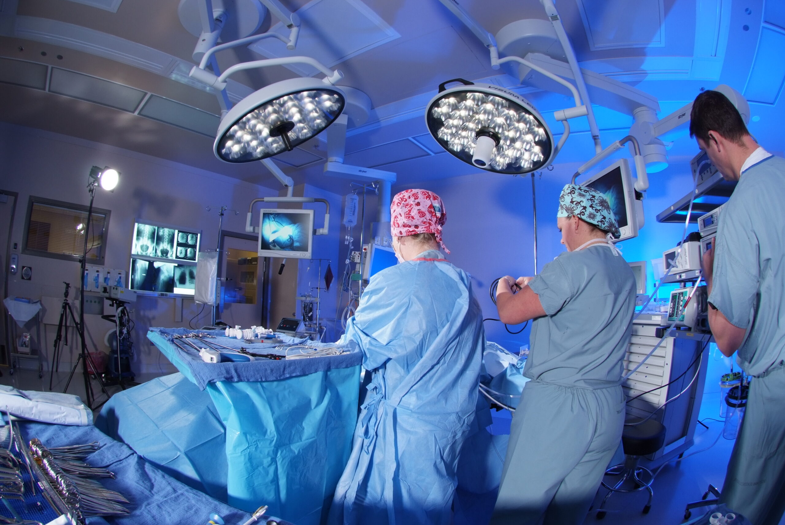 Surgical team in an operating room