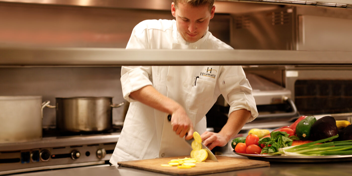 Chef preparing fresh ingredients in the kitchen