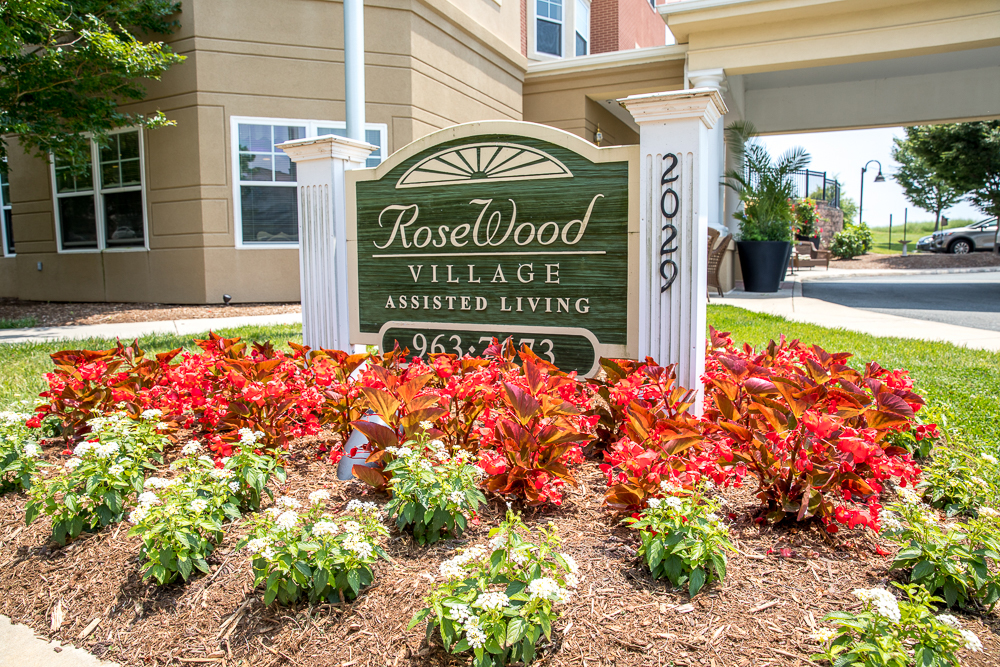 Exterior sign of RoseWood Village Assisted Living