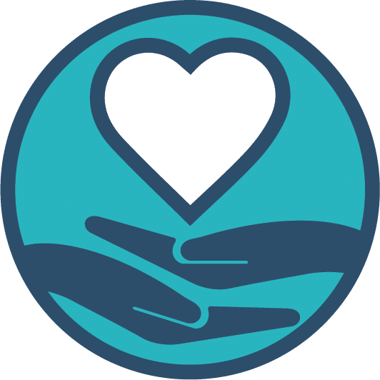 Graphic of hands holding a heart.