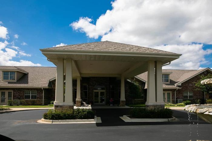 Exterior view of the facility's entrance