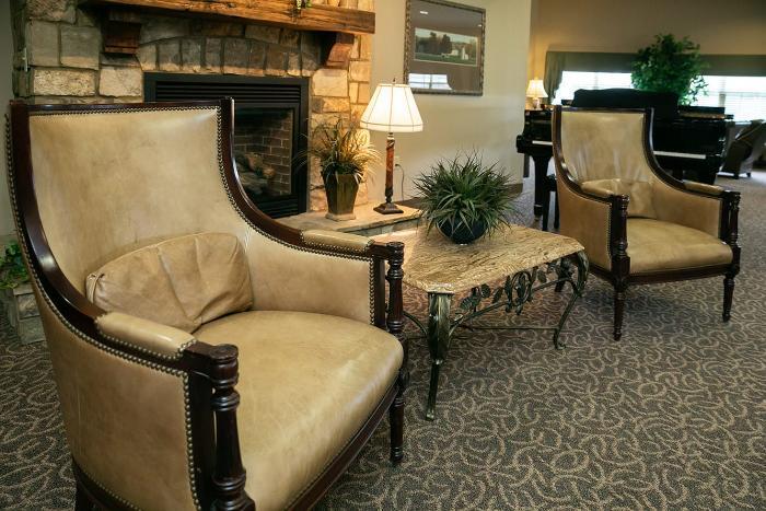Interior seating area with two chairs and a table