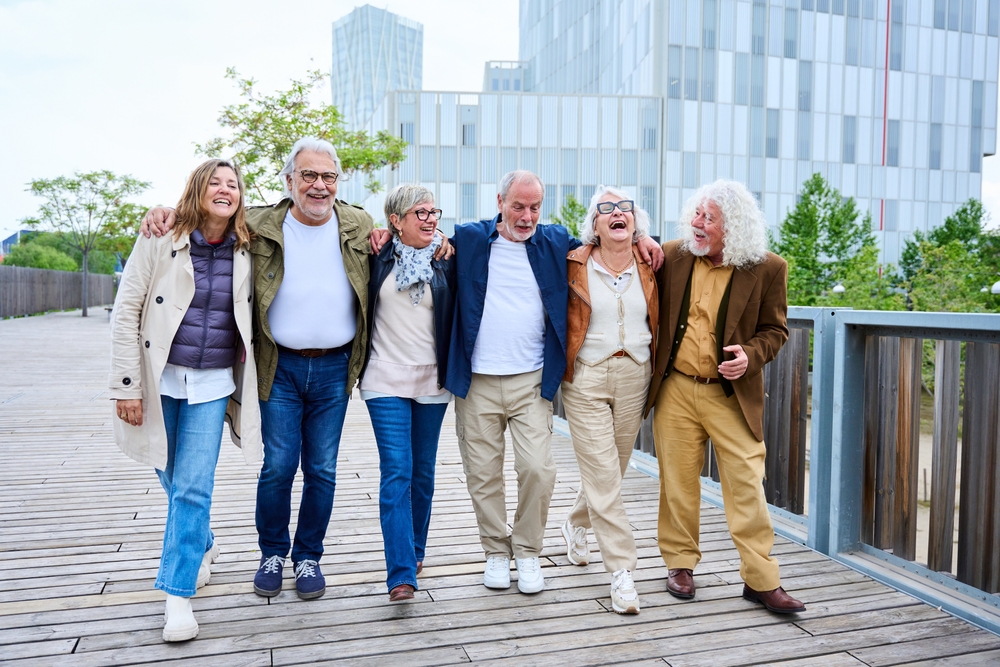 Group of seniors enjoying time outdoors together