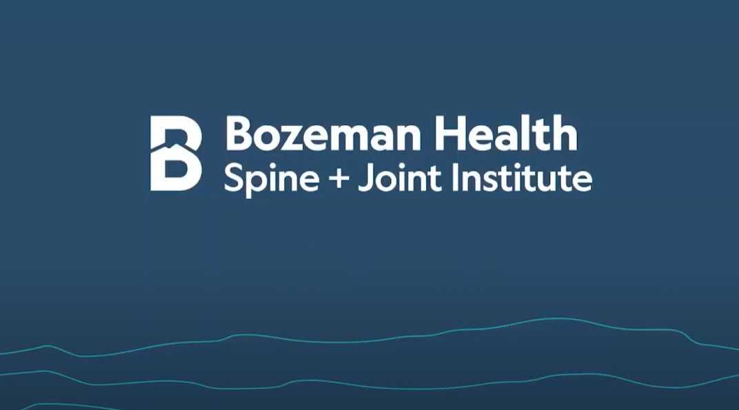 Bozeman Health Spine + Joint Institute logo on blue background