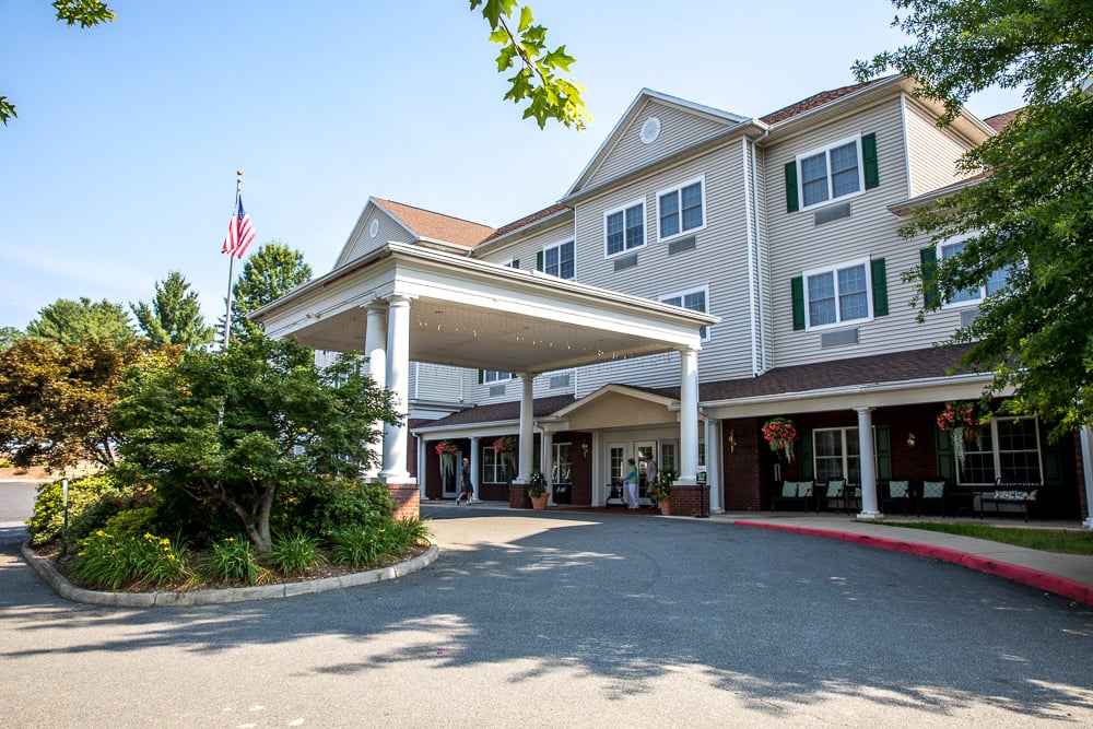 Exterior view of the assisted living facility entrance