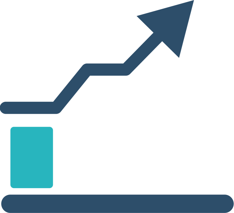 Graphic representation of an upward trend