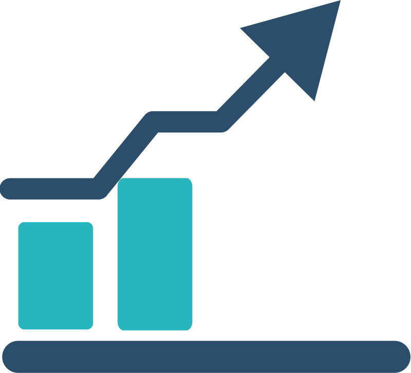 An upward trend graph graphic icon