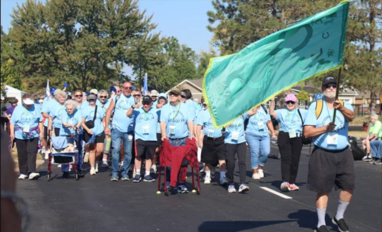 Residents participating in a festive outdoor event