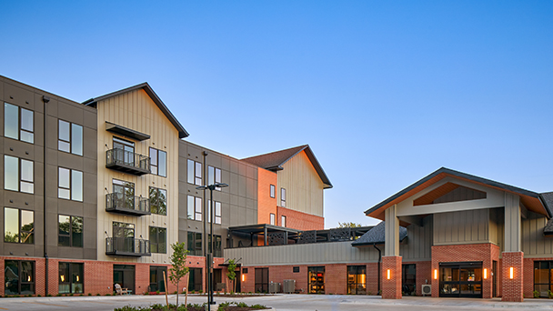 Exterior view of Eventide Catered Living facility