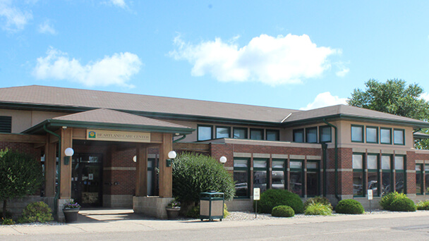 Exterior view of a senior living facility building