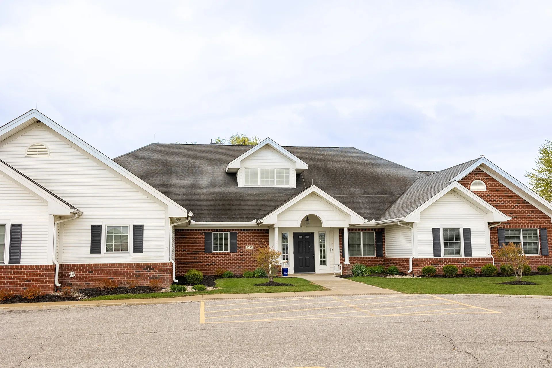 Exterior view of a senior living facility building