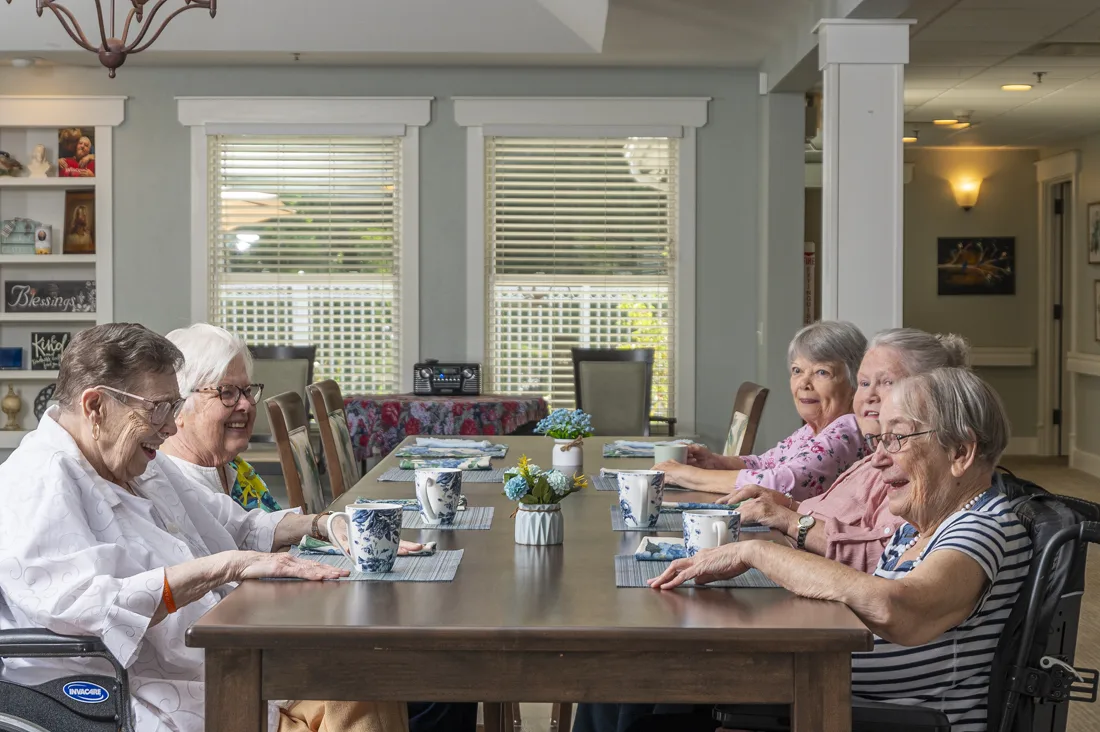Residents enjoying an activity in a common area