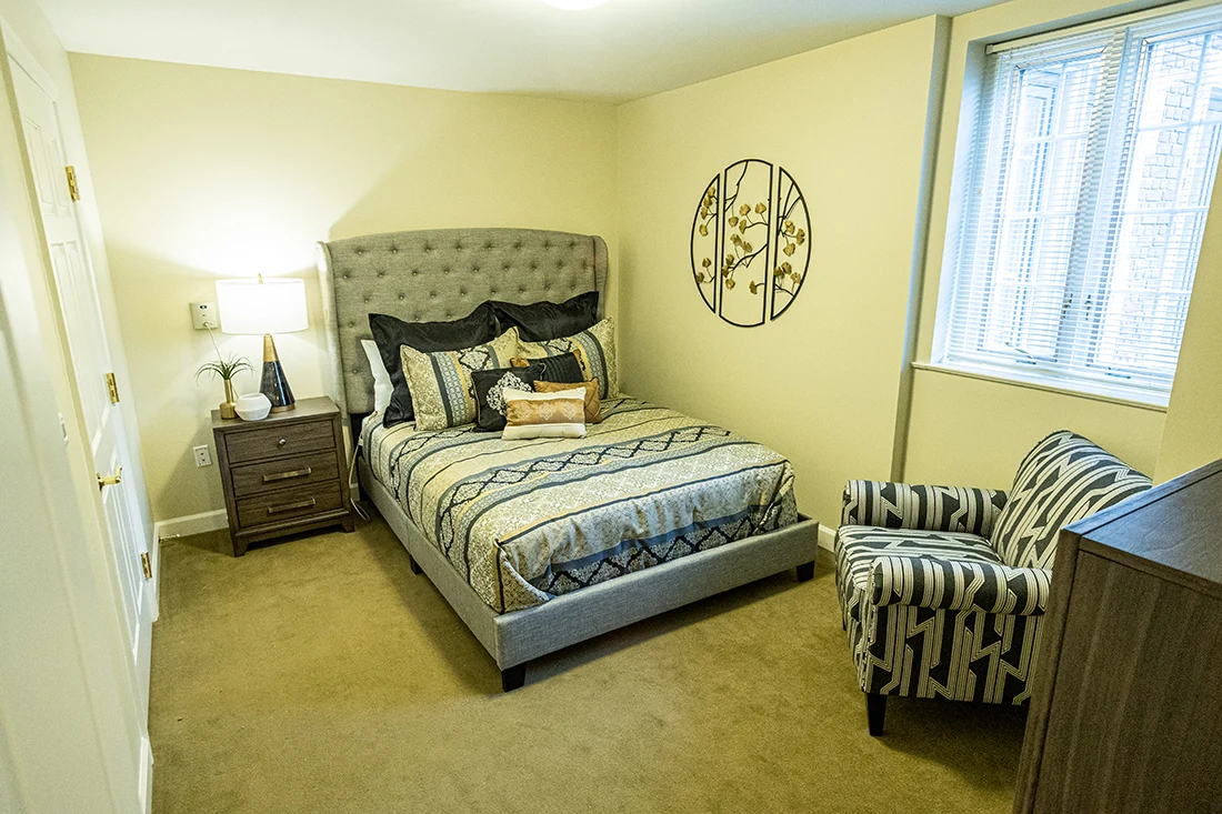 Cozy interior of a resident bedroom