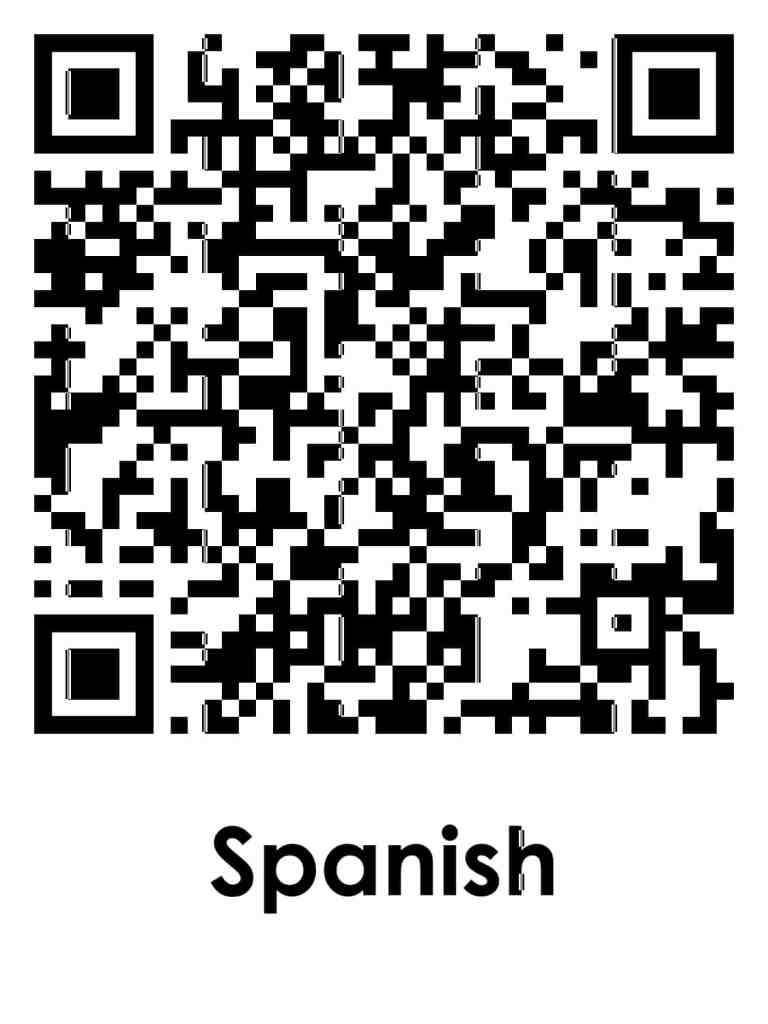 QR code with 'Spanish' label