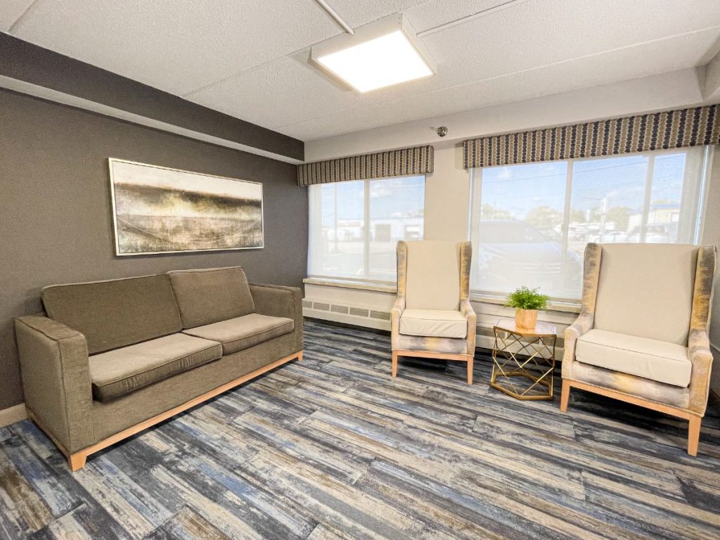 Comfortable seating area in a common space