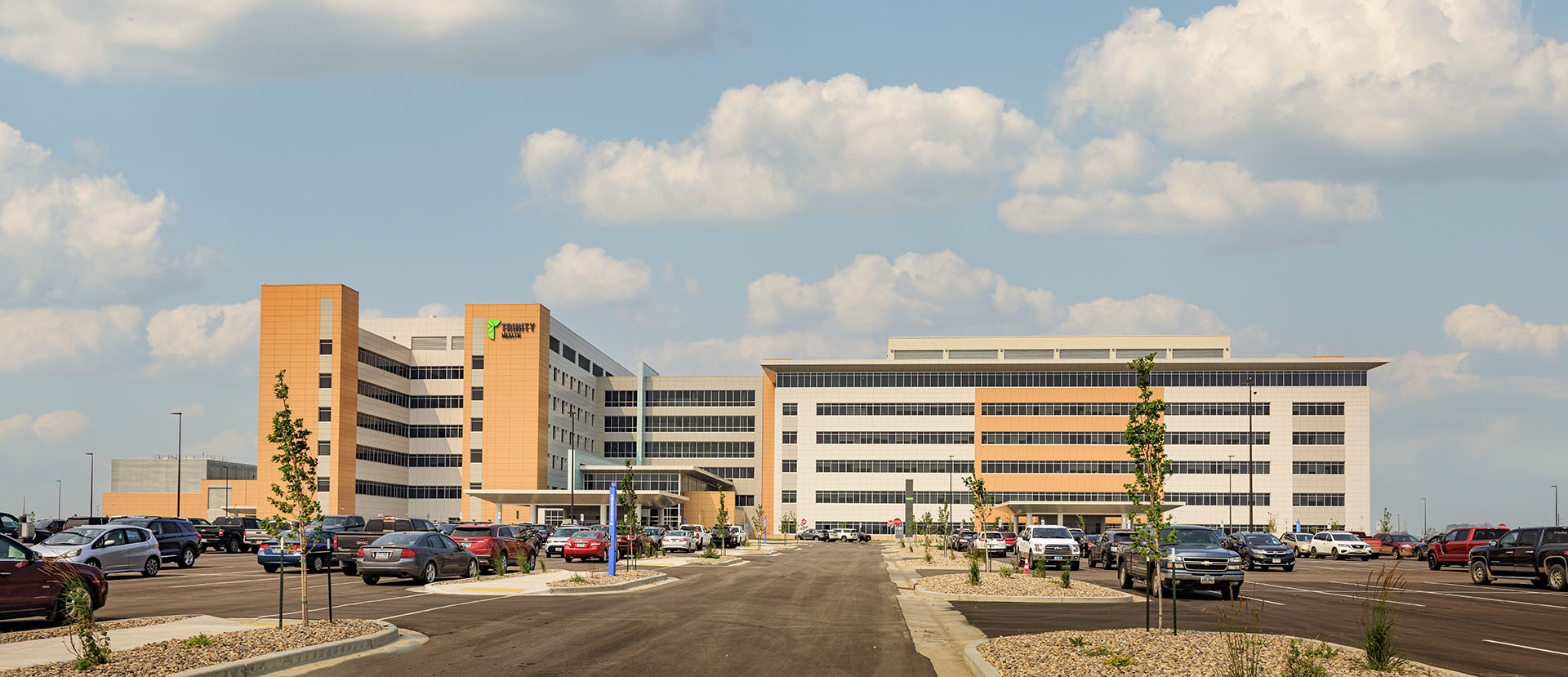 Exterior view of a modern assisted living facility.