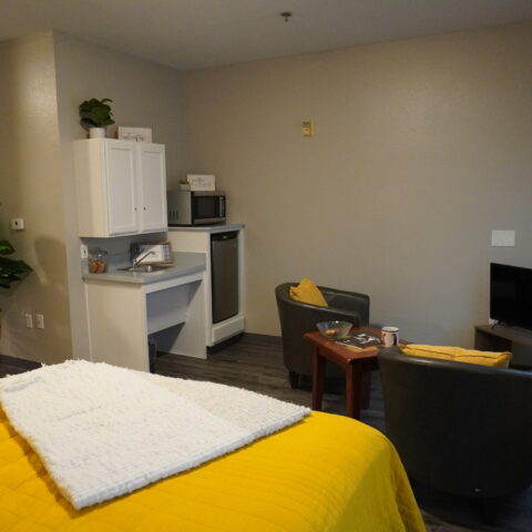Cozy private resident room with kitchenette