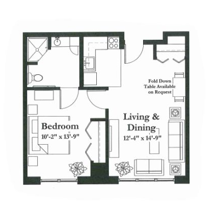 Architectural floor plan of living space