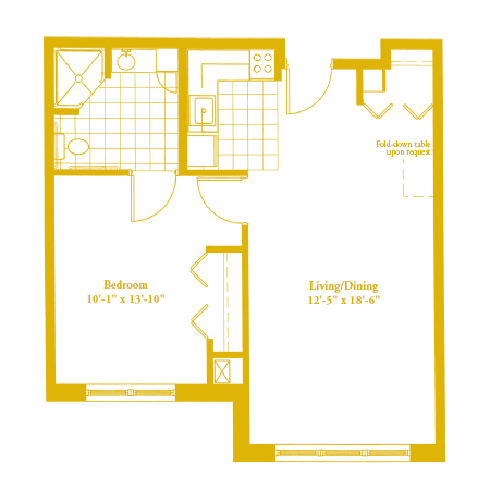 Floor plan of a living space layout