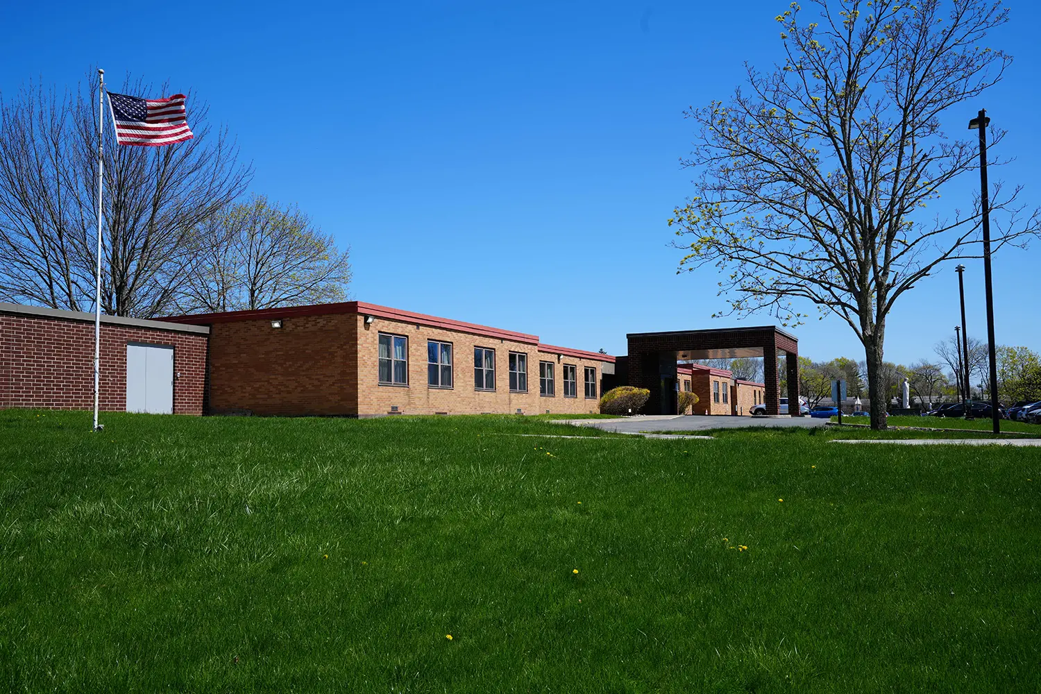 Exterior view of the nursing and rehabilitation center.