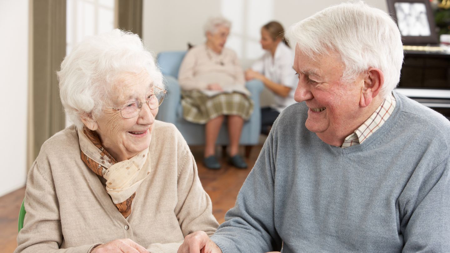 Happy elderly couple enjoying time together