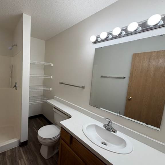 Clean bathroom with modern fixtures
