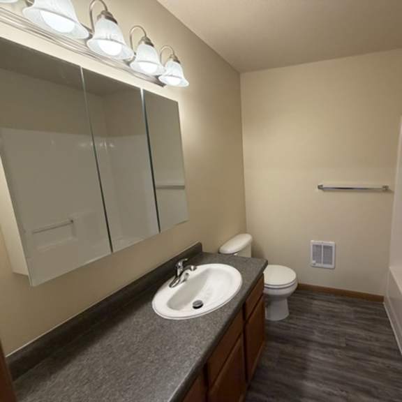 Clean bathroom with modern fixtures