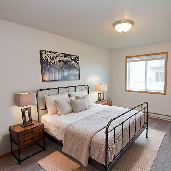 Cozy resident bedroom with modern decor