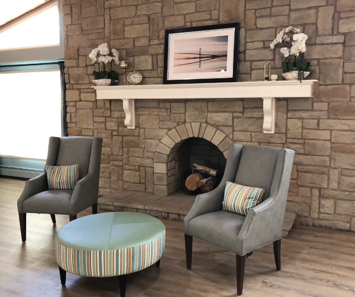 Cozy common area with seating and decor