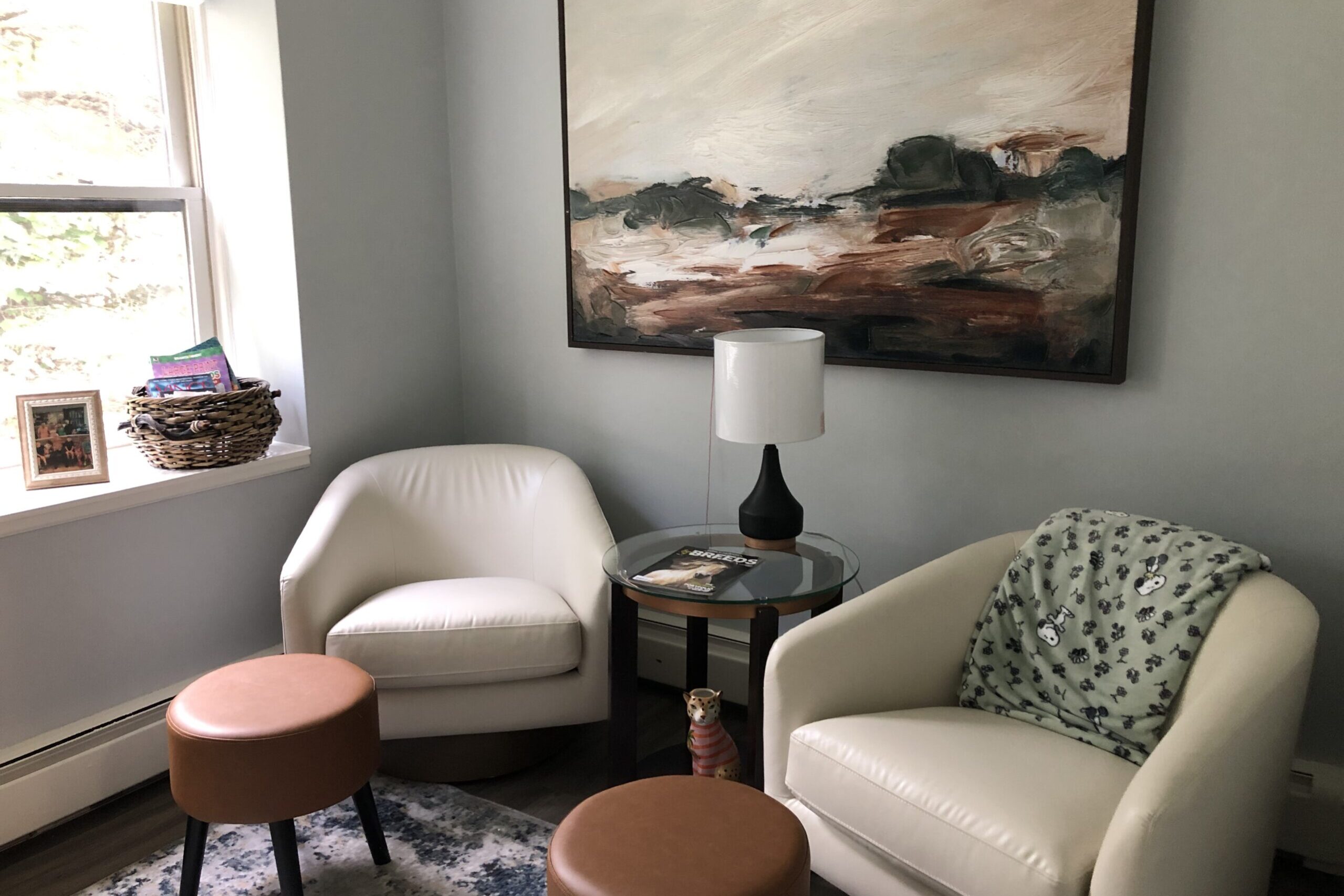 Cozy seating area with modern decor