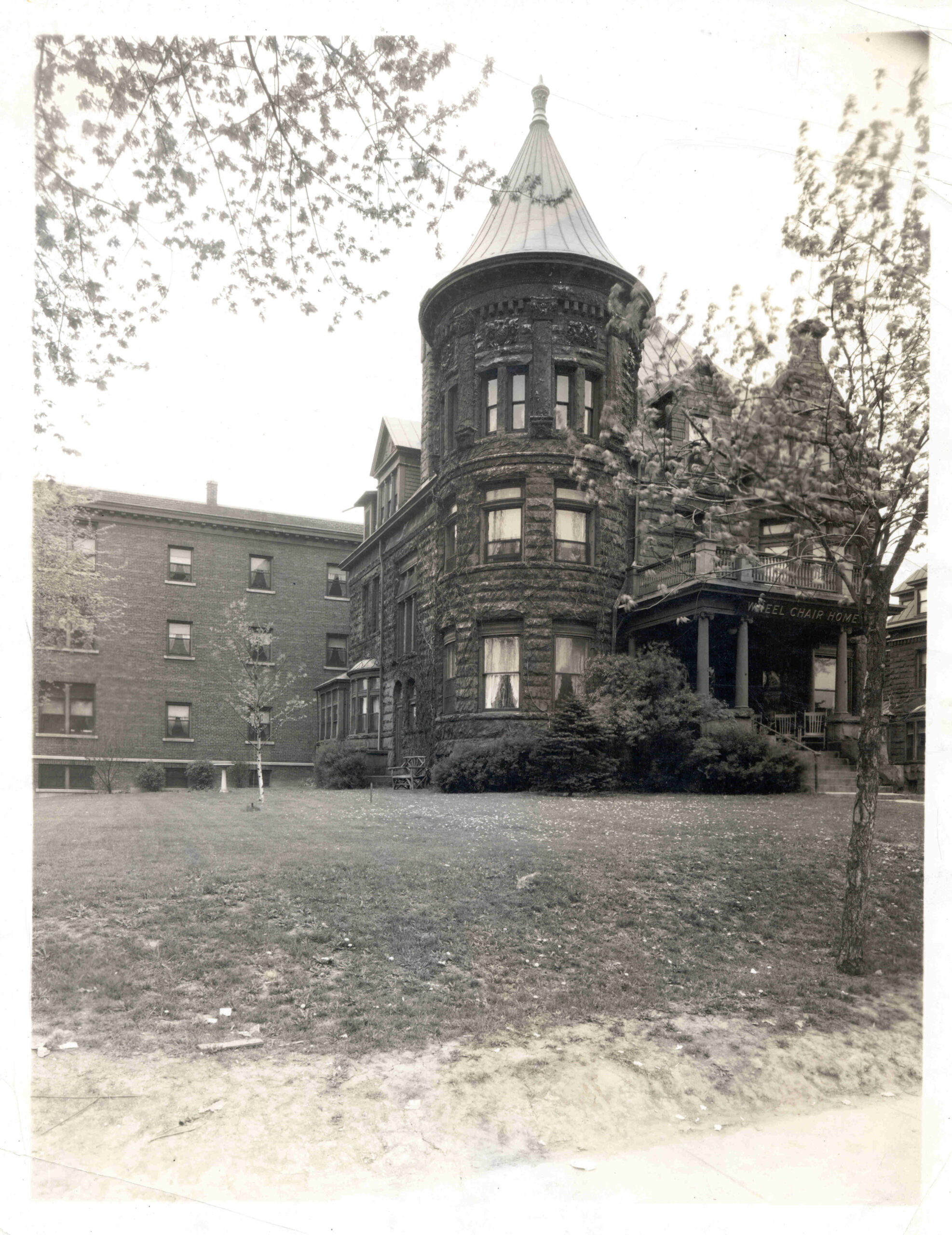 Exterior view of a historic nursing facility building.