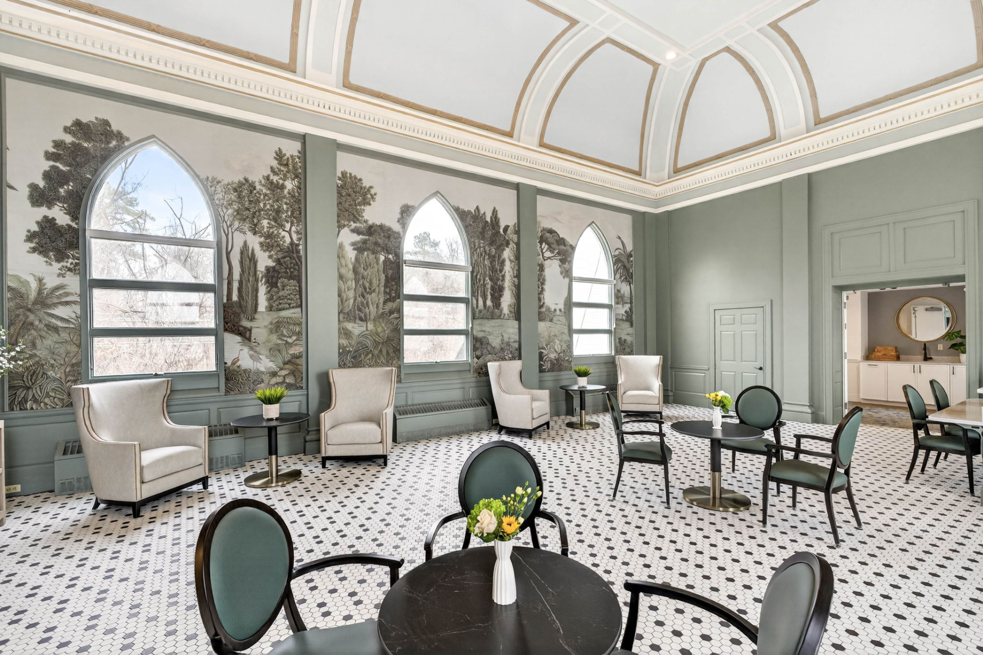 Interior common area with elegant design and seating