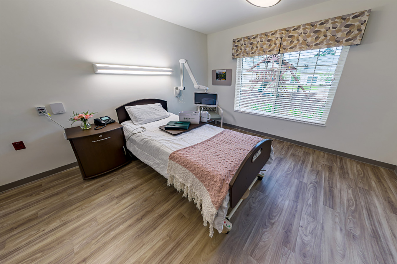 Comfortable private room in a senior living facility