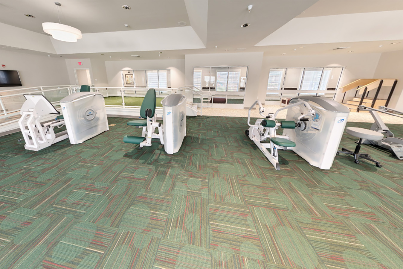 Well-equipped fitness area with exercise machines