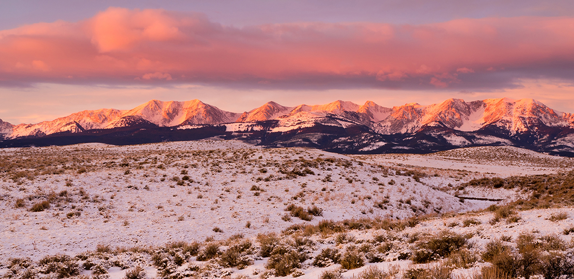 Breathtaking mountain landscape at sunset