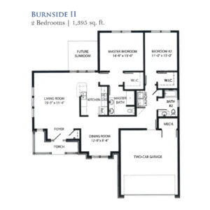 Architectural floor plan of Burnside II model