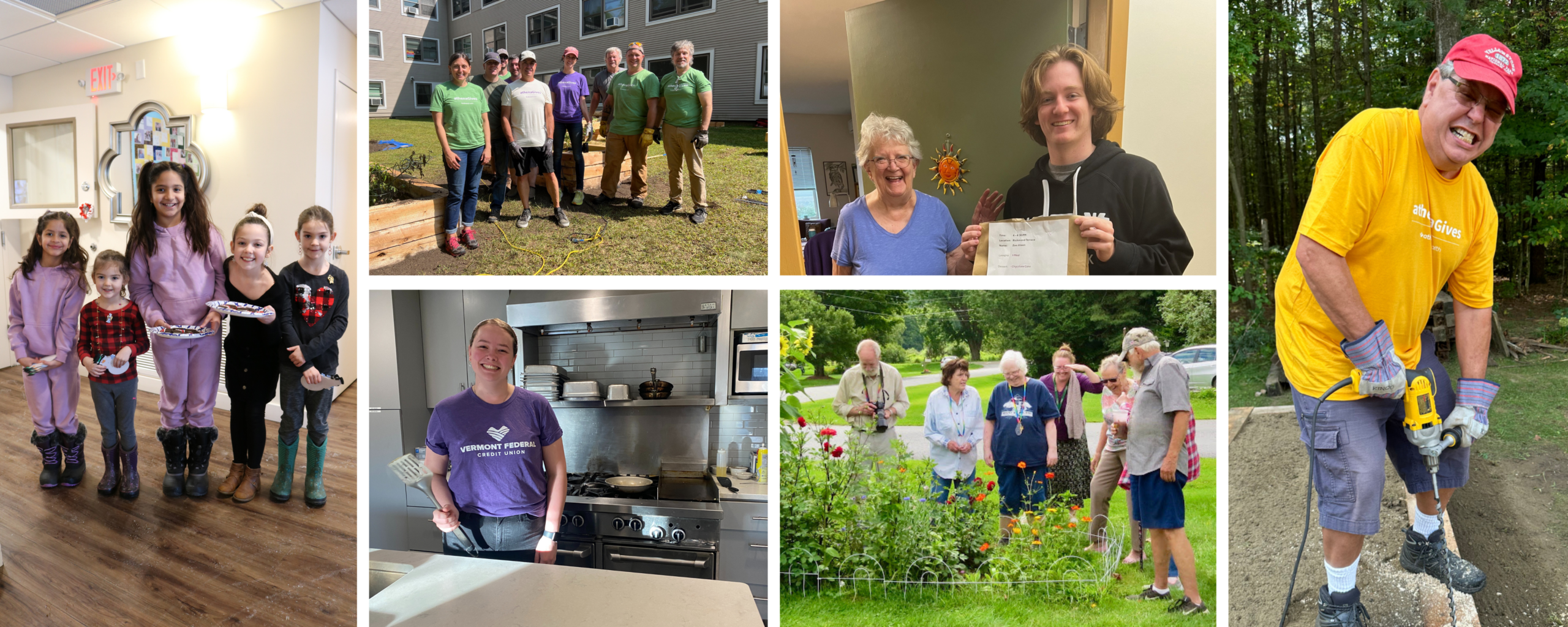 Residents and staff participating in various activities