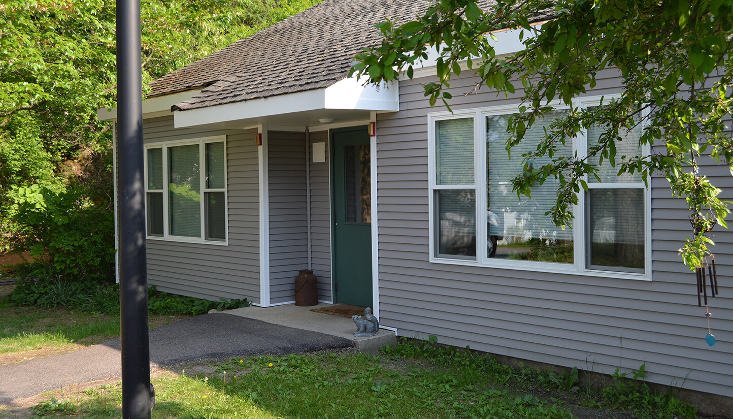 Exterior view of a residential facility entrance