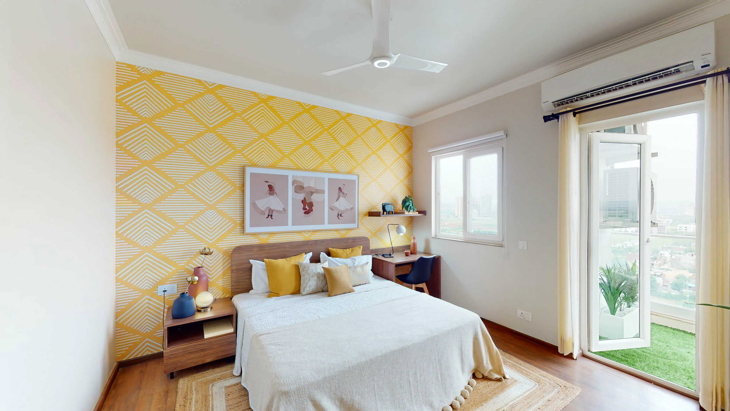 Bright, cozy resident room with modern decor