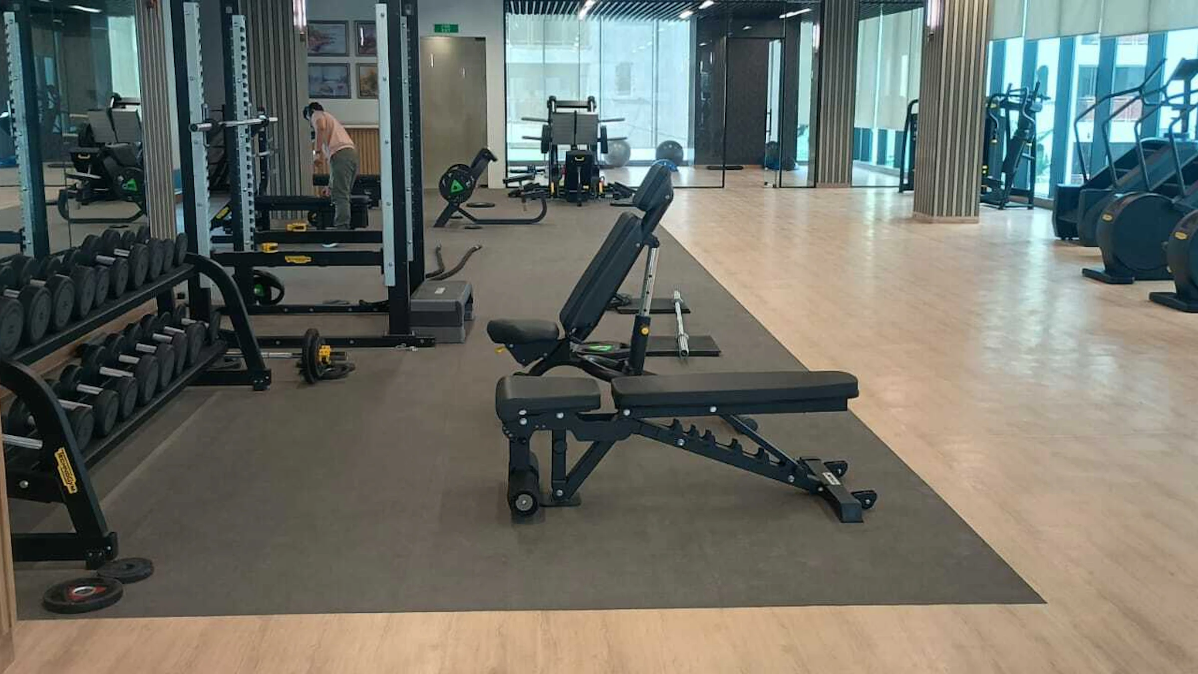 Interior view of a fitness area in the facility